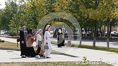 GROZNY, THE CHECHEN REPUBLIC OF ICHKERIA, CAUCASUS, RUSSIA - 6 SEPTEMBER 2019: Day of Civil Concord and Unity celebration, capital Editorial Stock Photo