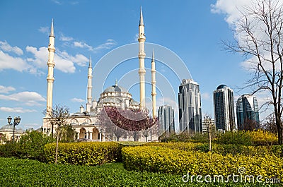 Grozny City and the mosque The heart of Chechnya Editorial Stock Photo