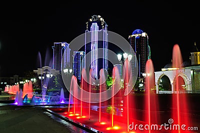 Grozny City. Night. Chechen Republic. Russia Stock Photo