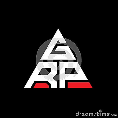 GRP triangle letter logo design with triangle shape. GRP triangle logo design monogram. GRP triangle vector logo template with red Vector Illustration