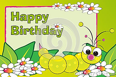 Grub And Flowers - Birthday Card Royalty Free Stock Photography - Image ...