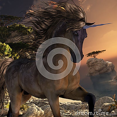 Grulla Buck Unicorn Stock Photo