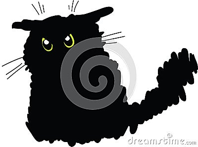 Grumpy black cat Stock Photo