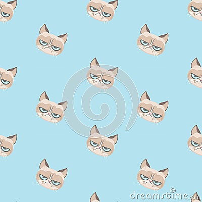 Grumpy cat pattern Vector Illustration