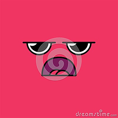 Grumpy, frown emoji vector illustration Vector Illustration