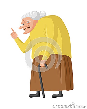 Grumpy granny Vector Illustration