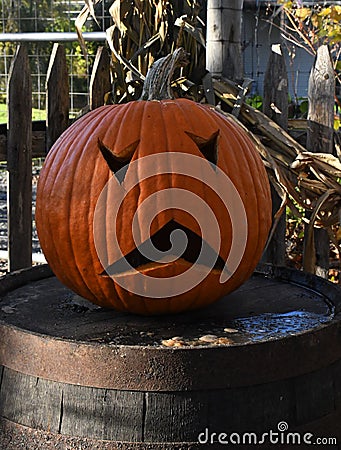 Grumpy Jackolantern Stock Photo