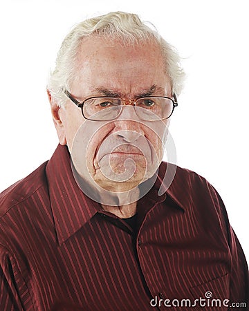 A Grumpy Old Man Stock Photo