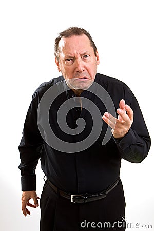Grumpy Old Man Stock Photo