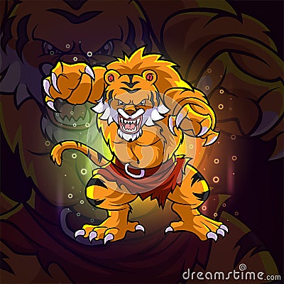The grumpy tiger esport mascot design Vector Illustration