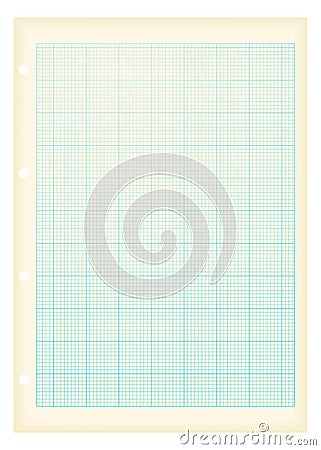 Grunge a4 graph paper blue Vector Illustration