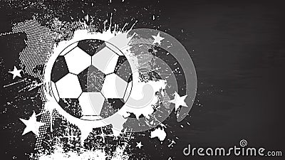 Grunge abstract football background with world map and dust particle on blackboard texture . Flat design . Vector for internationa Vector Illustration