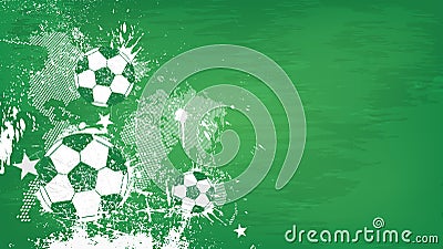 Grunge abstract football background with world map and dust particle on blackboard texture . Flat design . Vector for internationa Vector Illustration