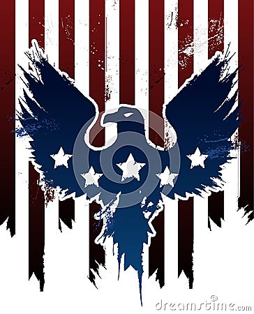 Grunge American Eagle Vector Illustration