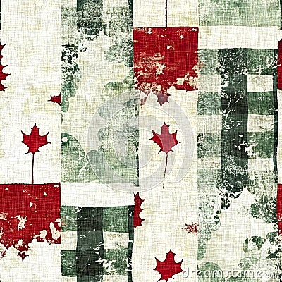 Grunge americana rustic Christmas winter holly cottage style background pattern. Festive distress cloth effect for cozy Stock Photo