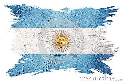 Grunge Argentina flag. Argentina flag with grunge texture. Brush stroke Stock Photo