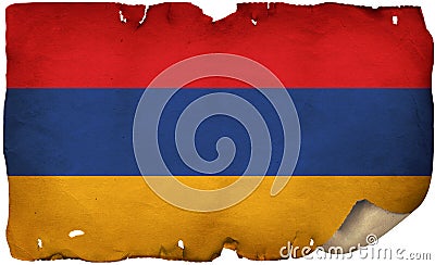 Armenia Flag On Old Paper Stock Photo