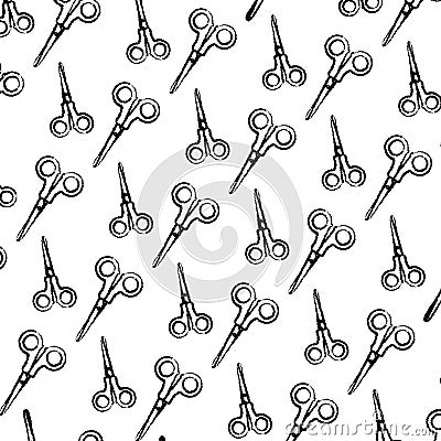 Grunge artistic scissors school utensils background Vector Illustration