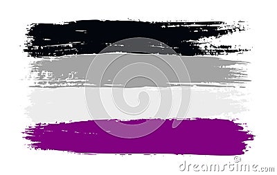 Grunge asexual pride flag. Vector illustration Symbol of LGBT movement. LGBTQ community Vector Illustration