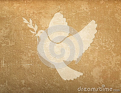 Grunge background with dove shape Stock Photo