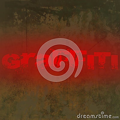 Grunge Background with Graffiti Text Stock Photo