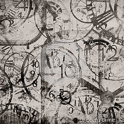 Grunge background . Watches. Time Stock Photo