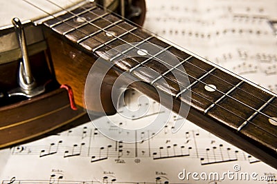 Grunge banjo Stock Photo