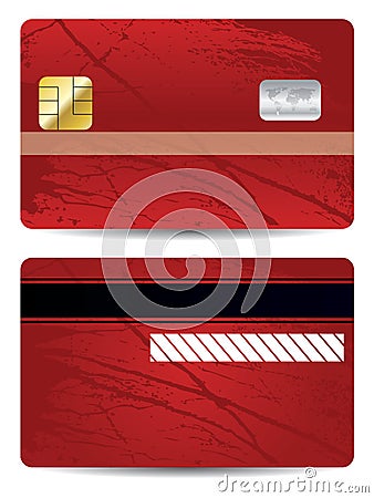 Grunge bank card Vector Illustration