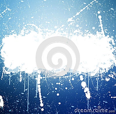 Grunge banner with white inky splashes Stock Photo
