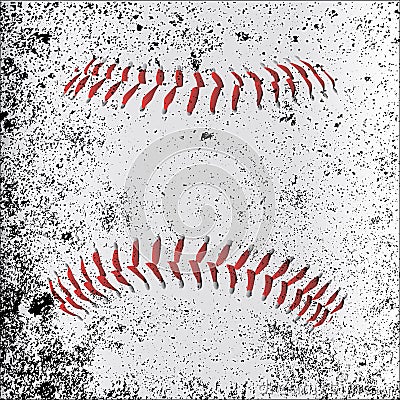 Grunge Baseball Stitches Stock Photo