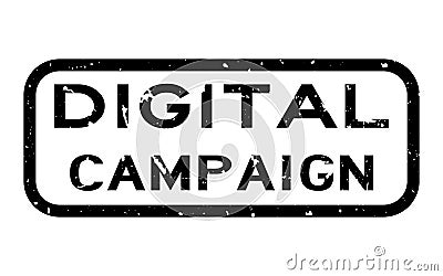 Grunge black digital campaign word square rubber stamp on white background Vector Illustration