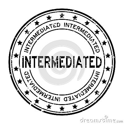 Grunge black intermediated word rubber stamp on white background Vector Illustration