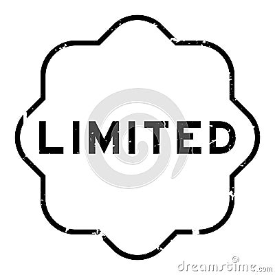 Grunge black limited word rubber stamp on white background Vector Illustration