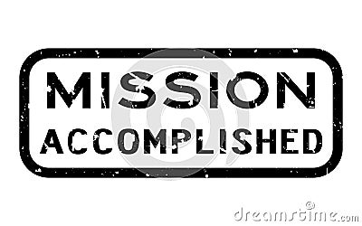 Grunge black mission accomplished word square rubber stamp on white background Vector Illustration