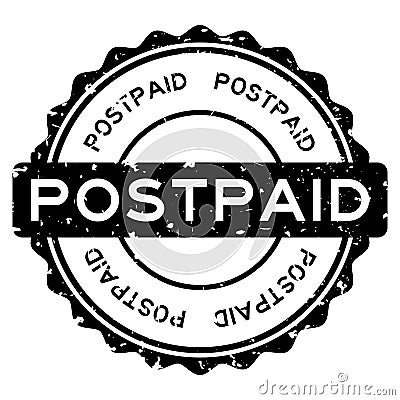 Grunge black postpaid word round rubber stamp on white background Vector Illustration