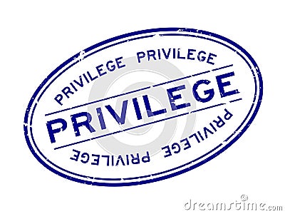 Grunge blue privilege word oval rubber stamp on white background Vector Illustration