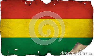 Bolivia Flag On Old Paper Stock Photo