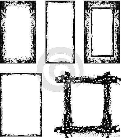 Grunge borders set Vector Illustration