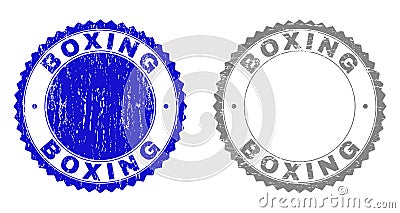 Grunge BOXING Textured Stamps Vector Illustration