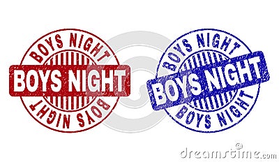 Grunge BOYS NIGHT Textured Round Watermarks Vector Illustration