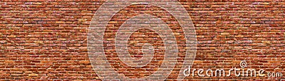 Grunge brick wall, old brickwork panoramic view Stock Photo