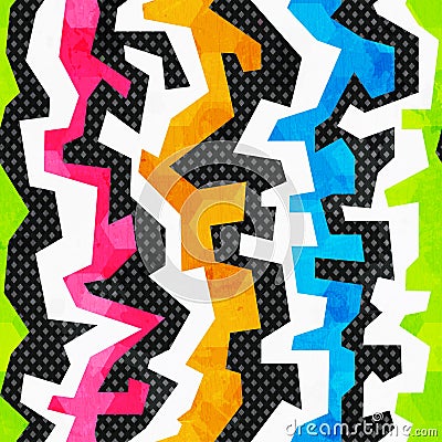 Grunge bright graffiti seamless pattern Vector Illustration