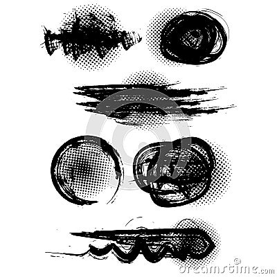 Grunge brushes , vector illustrated Vector Illustration