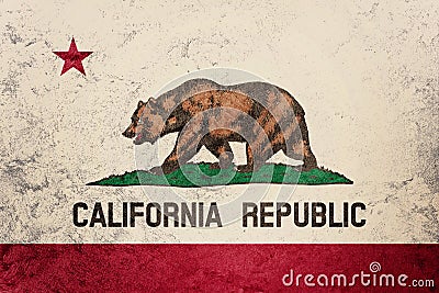 Grunge California state flag. California flag background grunge Stock Photo