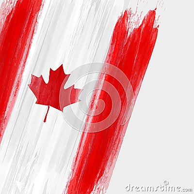 Grunge Canada flag background Vector Illustration