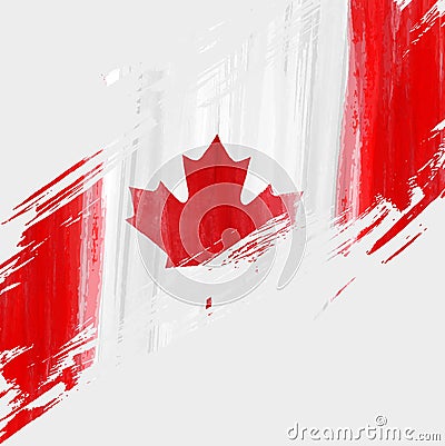 Grunge Canada flag background Vector Illustration