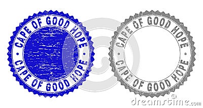 Grunge CAPE OF GOOD HOPE Scratched Stamp Seals Vector Illustration