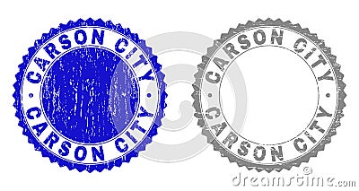 Grunge CARSON CITY Textured Stamp Seals Vector Illustration