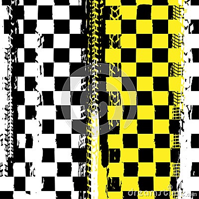 Grunge checkered racing background Vector Illustration