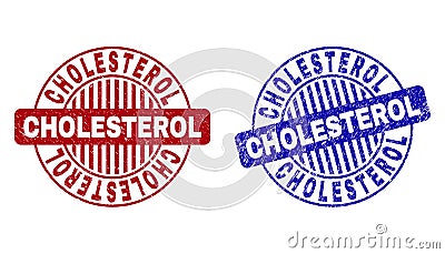 Grunge CHOLESTEROL Textured Round Stamps Vector Illustration